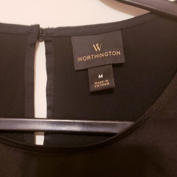 Black Satin flare Sleeve Top - Picture 3 of 3